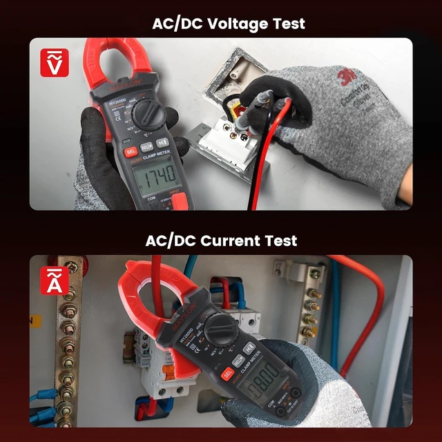 Alt view image 5 of 7 - Digital Clamp Meter, Multimeter 6000Counts Volt Meter Auto-ranging Measures AC/DC Amp Clamp, NCV Non Contact Check Function