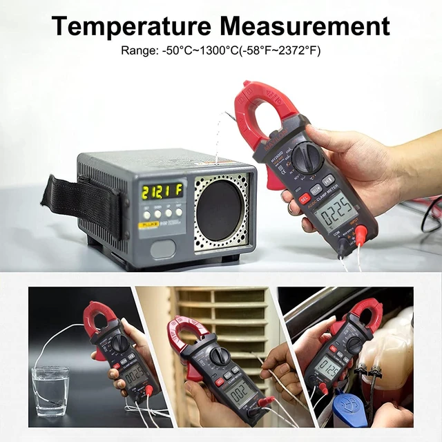 Alt view image 7 of 7 - Digital Clamp Meter, Multimeter 6000Counts Volt Meter Auto-ranging Measures AC/DC Amp Clamp, NCV Non Contact Check Function