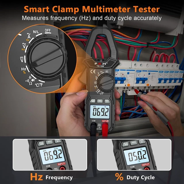 Alt view image 5 of 7 - Clamp Meter,TRMS 6000 Counts,Digital Clamp Multimeter Voltage Tester Auto-ranging Volt Meter,600 Amp AC Current,AC/DC Voltage,NCV,Capacitance,Resistance,Continuity,Hz/Duty Cycle,Diode,TempTest