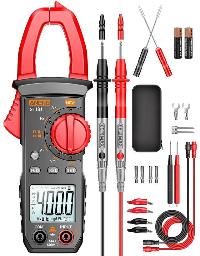 Main image of Digital Clamp Meter,Multimeter Tester,4000 Count,NCV,Amp Voltmeter Measures AC Current, AC/DC Voltage,Capacitance, Resistance, Diodes, Continuity Frequency Backlight Electrican Tools