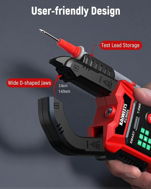 Alt view image 4 of 7 - Smart Digital Clamp Meter, 2026 Intelligent Auto Ranging Multimeter 600A TRMS 6000 Counts, NCV, Inrush, Auto Measure AC DC Voltage/Current Continuity Temperature Resistance Capacitance Diode