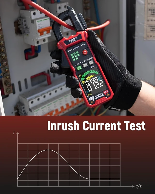 Alt view image 6 of 7 - Smart Digital Clamp Meter, 2026 Intelligent Auto Ranging Multimeter 600A TRMS 6000 Counts, NCV, Inrush, Auto Measure AC DC Voltage/Current Continuity Temperature Resistance Capacitance Diode
