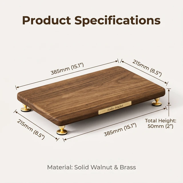Alt view image 7 of 7 - Speaker Stand Compatible with Marshall Stanmore 2/3/4, Walnut Solid Wood Speaker Vibration-Damping Stand Desktop Riser for Marshall Stanmore 2/3/4 Speaker Not Included