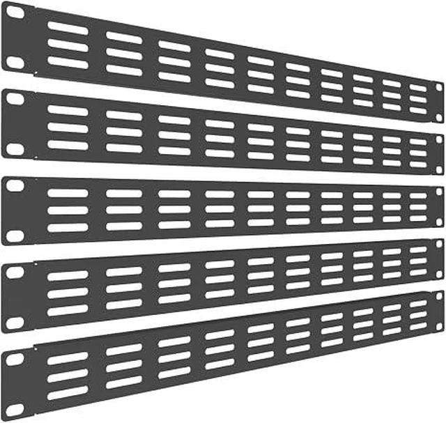 Main image of 5 Pack 1U Vented Blank Panel-Steel Blank Rack Panel Spacer
for 19in Server Rack Cabinet or Enclosure, Black (1U)
