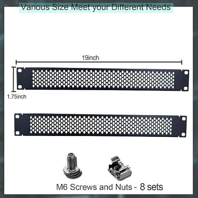 Alt view image 2 of 7 - 1U Blank Rack Mount Panel, 19 Inch Disassembled Cable Management Panel Spacer W/Brush for Server Network Rack Enclosure Cabinet (2pcs-Venting)