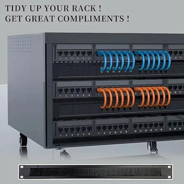 Alt view image 6 of 6 - 1U Brush Panel Disassembled Rack Mount Cable Management Panel, Horizontal Grommet Strip Server Rack for 19 Inch Rack or Network Cabinet-5Pack (1U-5PACKS)
