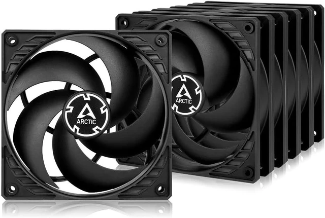 Main image of ARCTIC P12 (5 Pack) - PC Fans, 120mm Case Fan, Pressure-optimised, Quiet Motor, Computer, Fan Speed: 1800 RPM - Black