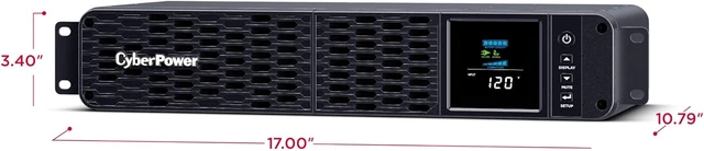 Alt view image 3 of 6 - CyberPower CP2000PFCRM2U PFC Sinewave UPS Battery Backup, 2000VA/1200W, 8 Outlets, AVR, Short Depth 2U Rackmount, UL Certified