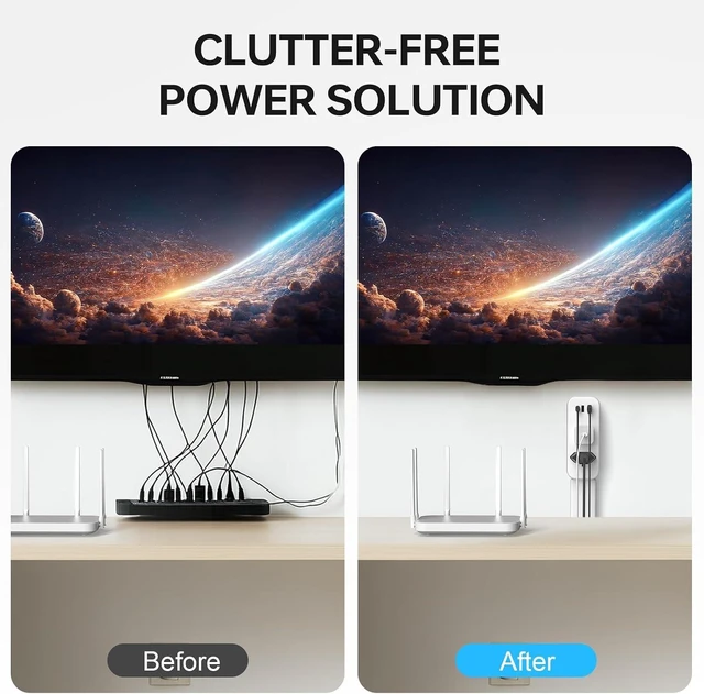 Alt view image 4 of 6 - 35 Inch Retractable Outlet Extender Stick, 360° Rotation Coverage, Extend 23 to 35 inches, Access Hard-to-Reach Socket, Designed for Behind Couches, Nightstands, Desks, and More,Beige