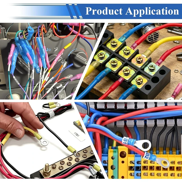 Alt view image 3 of 7 - 620Pcs Heat Shrink Wire Connectors Kit with Crimping Tool,Waterproof Electrical Crimp Ring Fork Spade Bullet Butt Splice Terminal for Automotive Boat Stereo Industrial Equipment