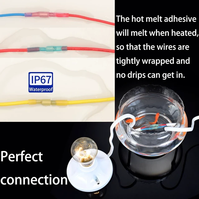 Alt view image 7 of 7 - 110pcs Heat Shrink Bullet Wire Connectors Kit, Waterproof Bullet Terminals Connectors Female & Male Wire Crimp Terminals, Marine Grade Bullet Terminals