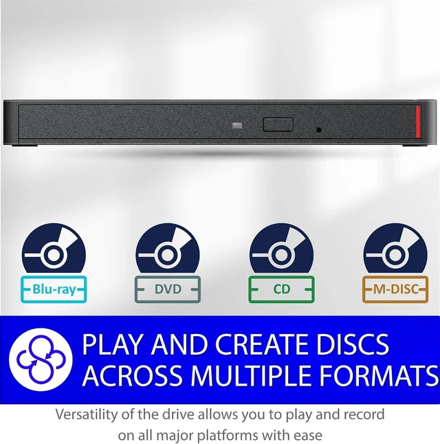 Alt view image 3 of 7 - BUFFALO 6X Portable Blu-ray Drive, TAA-Compliant, Read/Write, Plays and Burns BD/DVD/CD, USB 3.2 (Gen 1) Type-A/Type-C, Compatible with Mac/PC/Win 8 / Win 10 / Win 11 / Laptop/Desktop