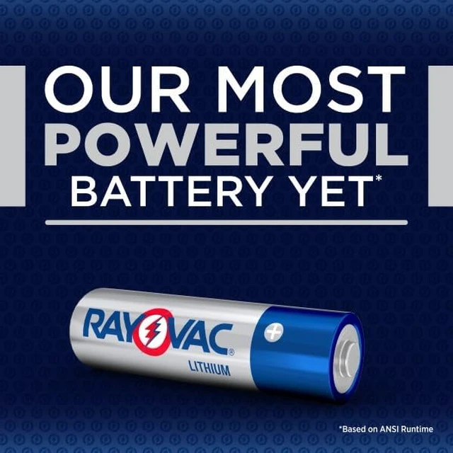 Alt view image 7 of 7 - Rayovac Lithium AA Batteries (24 Pack), Double A Lithium Batteries, Double A Batteries, Long-Lasting Power, for Flashlights, Remote Controls, Electronics, Cameras, Games, Kids Toys, Lanterns