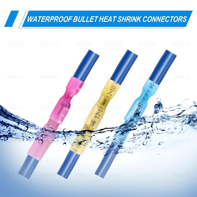 Alt view image 2 of 6 - 320PCS Heat Shrink Bullet Connectors kit, Male & Female Bullet Terminals, Insulated Waterproof Wire Connectors, Marine Grade Electrical Connectors