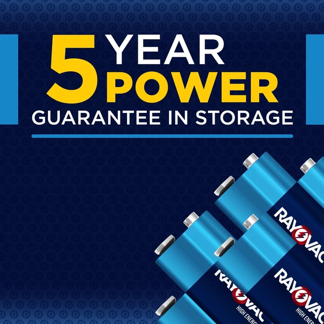 Alt view image 6 of 6 - Rayovac High Energy 9V Batteries (8 Pack), Alkaline 9 Volt Batteries