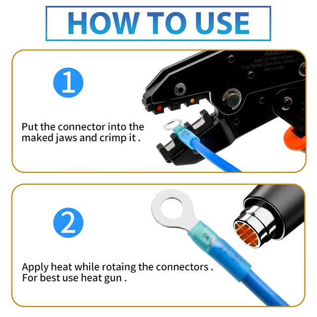 Alt view image 3 of 6 - 90Pcs Heat Shrink Wire Connectors Electrical Kit -Marine Automotive Wiring Crimp Terminals Assortment, Waterproof Ring Electrical Butt Connector