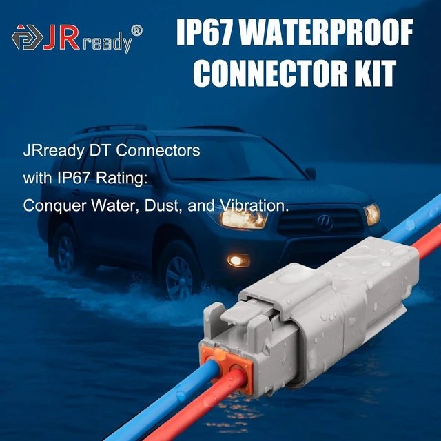 Alt view image 5 of 7 - ST6313 Deutsch DT 2/3/4/6/8/12 Pin Connector Kit, Solid Contacts 604 Pcs, Size 16 Nickel-Plated Tin Bronze Solid Contacts, 14-20 AWG, PA66 Housings, IP67, UL94 V-0, -40°C to 125°C, 13A