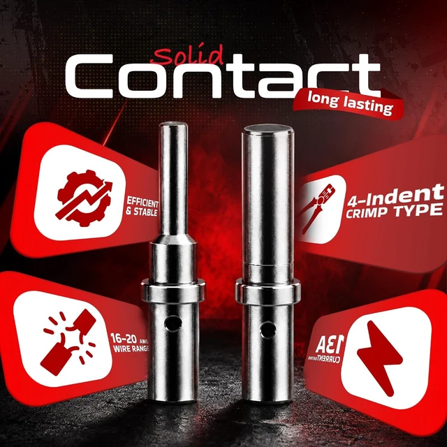 Alt view image 2 of 7 - 616PCS Deutsch Connector Kit with Size16 Solid Contacts 16-20AWG Waterproof DustProof Connectors with Crimp Tool,Disassembly Tool Automotive Electrical repair(2-12pin)