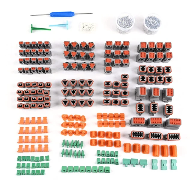Alt view image 3 of 6 - ST6234 708 Pcs DT Deutsch Connector Kit with Solid Pins 14-16AWG DT 2 3 4 6 8 12 Pin Gray Waterproof Connectors, Solid Contacts 14-16AWG, Removal Tool Included, Automotive Repair Accessory