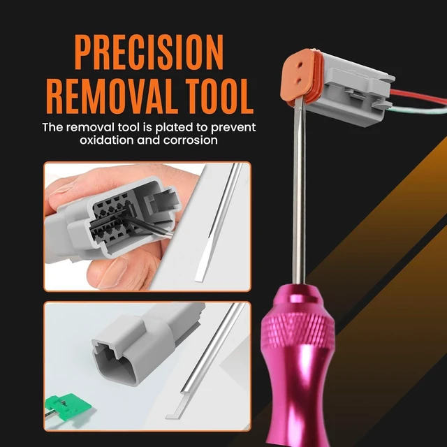 Alt view image 7 of 7 - 706pcs Deutsch Connector Pin Kit -Style DT Series, Waterproof DustProof Connectors with Disassembly Tool, Terminal Plug for Automotive Electrical Crimping & Ready-to-Use Harness Repairs