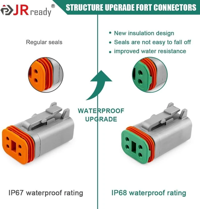 Alt view image 3 of 7 - DW1019 Deutsch DT Connector Kit IP68 With 16 AWG Solid Terminals DT 2 3 4 6 8 12 Pin Waterproof Electrical Connectors, Size 16 Solid Contacts Support Wire Gauge 16AWG, Removal Tool Included