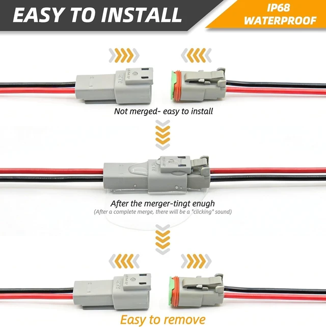 Alt view image 5 of 7 - 654 PCS DT Deustch Connector Kit, 2 3 4 6 8 12 Pin Waterproof Automotive Electrical Connectors, Including Deutsch Crimping Tool, Removal Tool, 200Pair 16# Solid Contacts for Boat Car(654PCS & Crimper)
