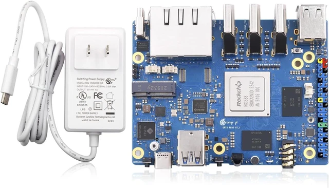 Main image of Pi 5 Plus 4GB/8GB/16GB LPDDR4/4x Rockchip RK3588 8-Core 64-Bit Single Board Computer with eMMC Socket, Development Board Run Orange Pi/Linux/Ubuntu/Debian/Android OS (4GB+Power Supply)