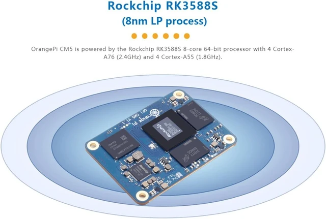 Alt view image 5 of 6 - CM5 Core Board 4GB/8GB/16GB LPDDR4/4x Rockchip RK3588S with 32GB eMMC, Orange Pi CM5 Single Board Computer Run Linux/Ubuntu/Debian/Android OS (4, GB)