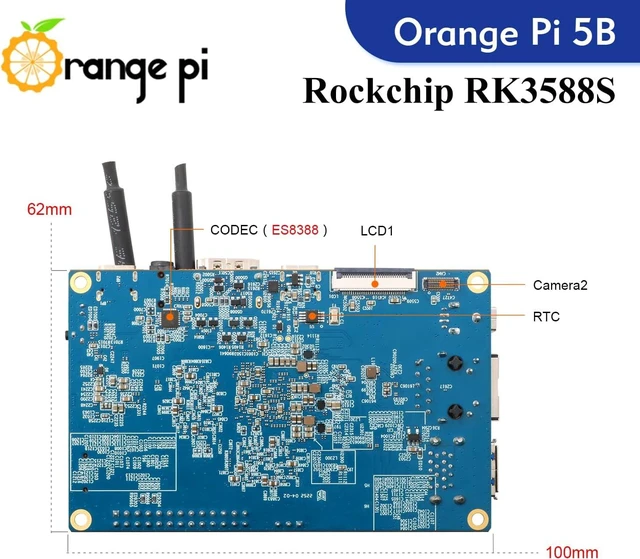 Alt view image 6 of 7 - Pi 5B 4GB/8GB/16GB LPDDR4/4X Rockchip RK3588S 8-Core 64 Bit Single Board Computer with Onboard 32GB eMMC Flash, Run Linux/Debian/Ubuntu/Android OS(4GB+32GB)
