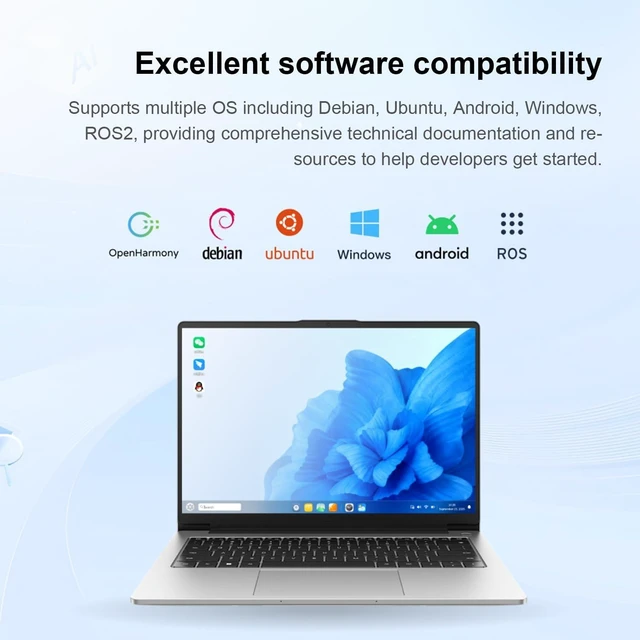Alt view image 6 of 6 - Pi 6 8GB/16GB LPDDR5 CIX CD8180 12-Core Single Board Computer with Active Cooling System, Support 45 Tops AI Computing Power, Mini PC Run Ubuntu/Debian/Android/Windows/ROS2 (8GB)