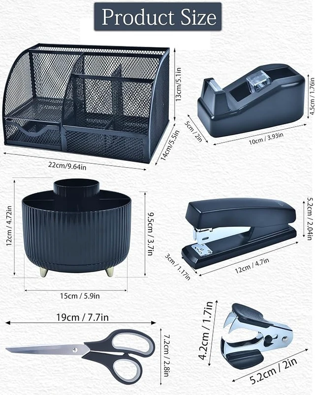 Alt view image 4 of 7 - Black Desk Accessories 21-Piece Office Supplies Gift Set
Desk organizers and accessories, office desk accessories, black office supplies, desk organizer & more in a gift-ready box