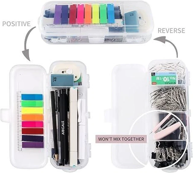 Alt view image 5 of 6 - 123 Pcs Office Supplies Kit with Desk Organizers, Office Stationery Set, Mini Office Supply Kit Includes Stapler, Paper Clips, Push Pins, Highlighters for Desktop Accessories Set, School Supplies