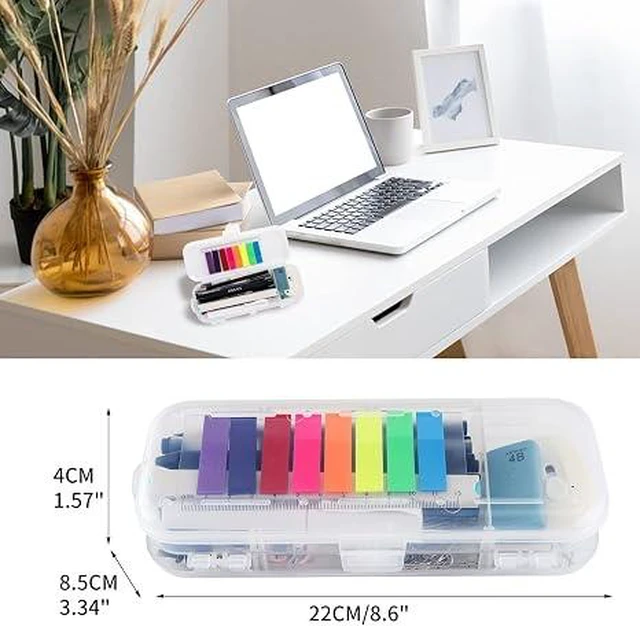 Alt view image 2 of 6 - 123 Pcs Office Supplies Kit with Desk Organizers, Office Stationery Set, Mini Office Supply Kit Includes Stapler, Paper Clips, Push Pins, Highlighters for Desktop Accessories Set, School Supplies