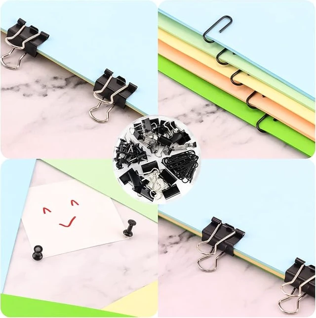 Alt view image 7 of 7 - Desk Organizers Caddy and Accessories with 7 Compartments + Pen Holder / 72 Clips Set, Drawer, Black Mesh Office Supplies Desktop Organizer for Home, Office Ect