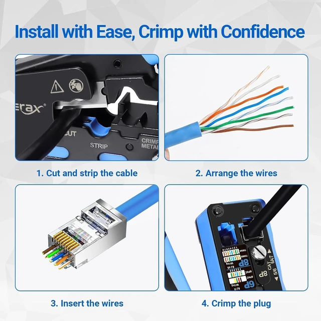 Alt view image 4 of 7 - 100-Pack Cat 6A RJ45 Pass Through Connector, Cat 6 RJ45 Connector Wire OD 1.20mm Ethernet Ends/Shielded RJ45 Connector for Solid or Stranded FTP/STP Cable