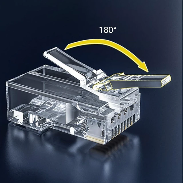 Alt view image 6 of 7 - 200-Pack RJ45 Cat6 Pass Through Connector, RJ45 Modular Plugs for Solid or Stranded UTP Cable