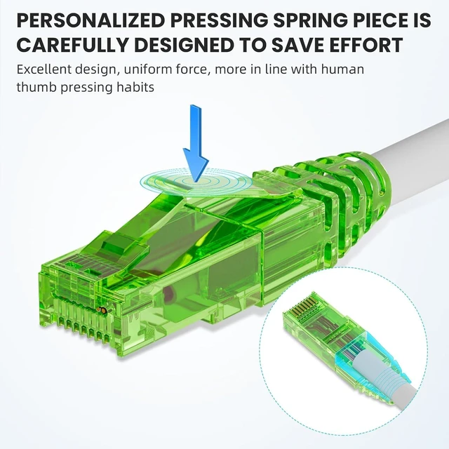 Alt view image 4 of 7 - Cat5e Cat6 RJ45 Pass Through Connectors & Strain Relief Boots 100-Pack (100 Connectors + 100 Boots) - EZ Crimp Modular Plugs for Solid/Stranded UTP Ethernet Network Cables