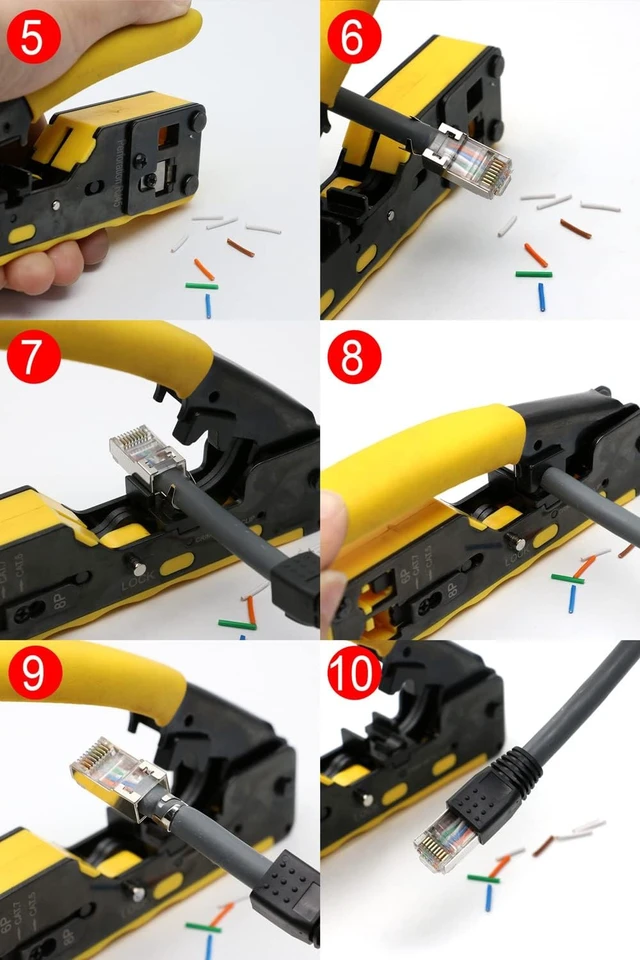 Alt view image 7 of 7 - 50-Pack Cat7 Cat6A RJ45 Pass Through Connectors Shielded 50UM Gold Plated, Shielded FTP/STP External Ground, for 23 AWG Network Cable