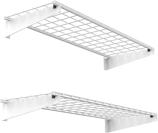 Main image of 15x45 Garage Wall Mount Shelves Heavy Duty Storage Shelves 2-Pack Garage Storage Rack Floating Shelves Max Load 400lb White