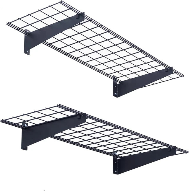 Main image of 15x45 Garage Wall Mount Shelves Heavy Duty Storage Shelves 2-Pack Garage Storage Rack Floating Shelves Max Load 400lb Black
