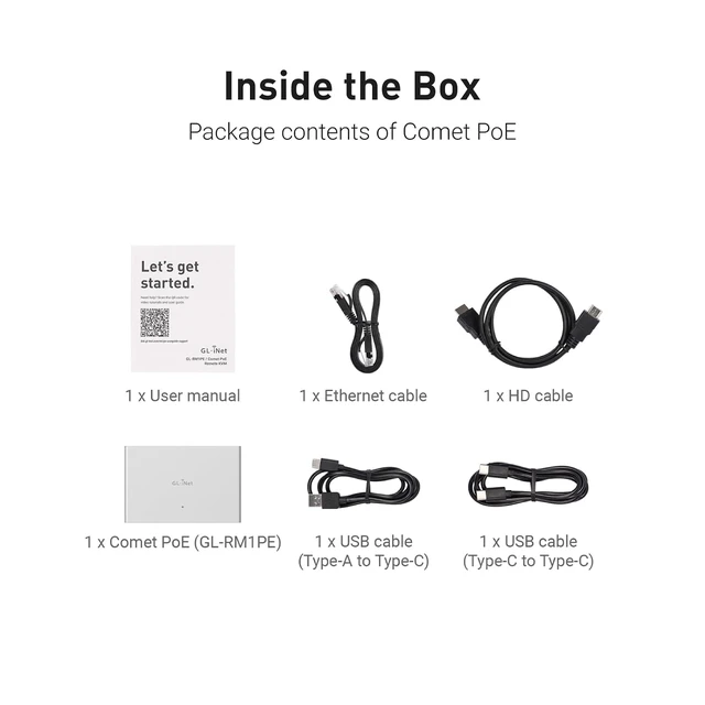 Alt view image 5 of 6 - Comet PoE Remote KVM GL-RM1PE with Tailscale 4K Streaming, PoE and Type-C dual power supply, 32GB built-in eMMC, remote BIOS reinstall, USB interface for ATX and Fingerbot, 4K at 30FPS