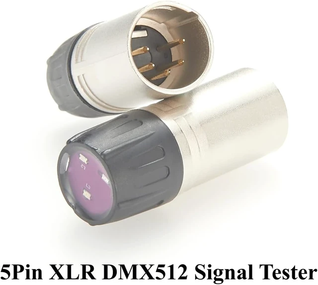 Alt view image 4 of 7 - XLR 5Pin Male DMX512 Cable Signal Line Tester DMX Signal Fault Detector Tester for LED Par Light, DJ Lights, Studio Lighting, Live Show (5Pin)