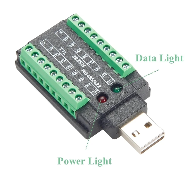 Alt view image 5 of 6 - Industrial 4 in 1 USB to RS232 RS485 RS422 TTL 3.3V 5V Serial Converter with FTDI FT232RNL Chip USB 2.0 A to Terminal Block Adapter COM Port for Windows, Linux, Android, MacOS
