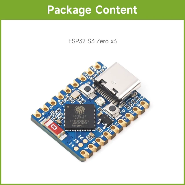 Alt view image 5 of 7 - 3PCS ESP32-S3 Mini Development Board, Based On ESP32-S3FH4R2, Onboard Multi-Function GPIO Pins, Dual-Core Processor, 240MHz Running Frequency, 2.4GHz Wi-Fi & BLE 5