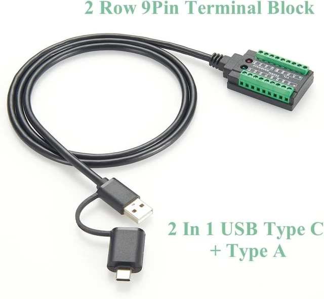 Alt view image 2 of 7 - 4 In 1 FTDI USB to RS232 RS485 RS422 TTL 3.3V 5V Serial Adapter Cable with FT232RL Chip Dual Port USB-A & USB-C to COM Port Converter with Terminal Block for Modem, Scanner, Windows, MacOS (1M/3.3FT)