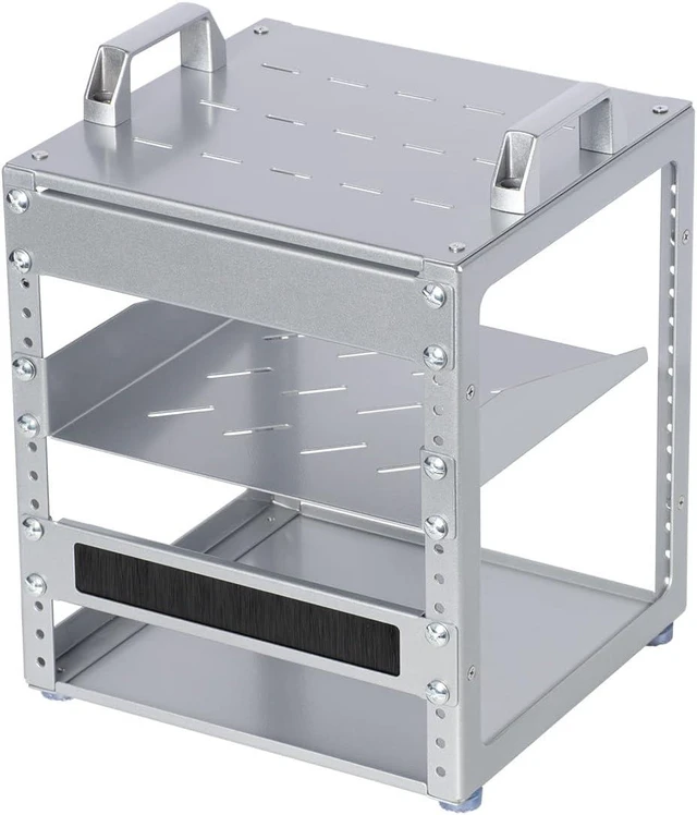 Main image of 6U 10 Inch Network Rack, 9.45 Inch Deep Desktop Mini Stackable Server Rack Sturdy Open Server Rack RackMate Alternative for Mac Mini & AI Devices Home Lab Data Center Audio & AV Equipment