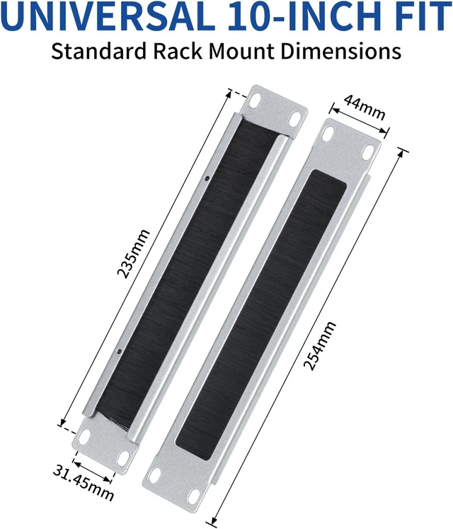 Alt view image 2 of 7 - 1U Brush Panel Cable Management for 10" Sturdy Stackable Network Rack Server Rack Brush Panel RackMate Alternative for Mac Mini & AI Devices Home Lab Data Center Audio & AV Equipment, 2 Pack