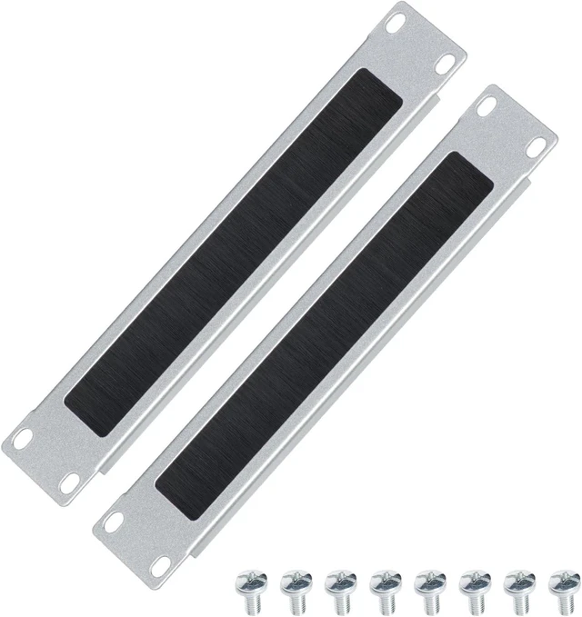 Main image of 1U Brush Panel Cable Management for 10" Sturdy Stackable Network Rack Server Rack Brush Panel RackMate Alternative for Mac Mini & AI Devices Home Lab Data Center Audio & AV Equipment, 2 Pack