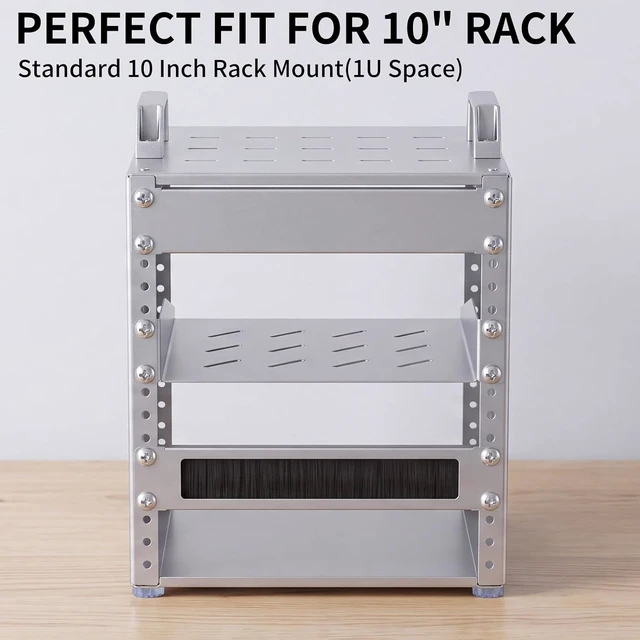 Alt view image 3 of 7 - 1U Brush Panel Cable Management for 10" Sturdy Stackable Network Rack Server Rack Brush Panel RackMate Alternative for Mac Mini & AI Devices Home Lab Data Center Audio & AV Equipment, 2 Pack
