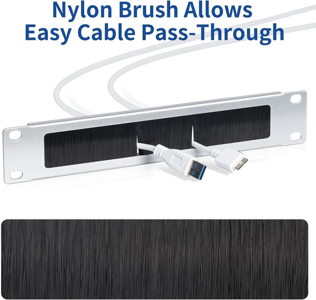 Alt view image 5 of 7 - 1U Brush Panel Cable Management for 10" Sturdy Stackable Network Rack Server Rack Brush Panel RackMate Alternative for Mac Mini & AI Devices Home Lab Data Center Audio & AV Equipment, 2 Pack